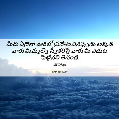 Picture 06 - లూకా 10:8 TELIRV - మీరు ఏదైనా ఊరిలో - Bible Verse Picture