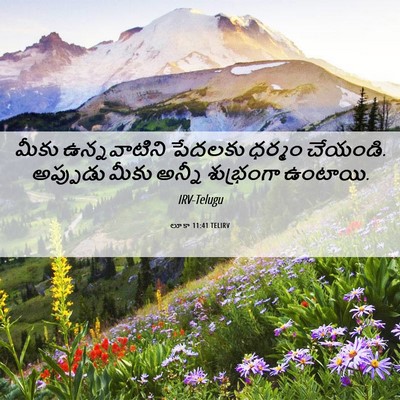 Picture 06 - లూకా 11:41 TELIRV - మీకు ఉన్నవాటిని - Bible Verse Picture
