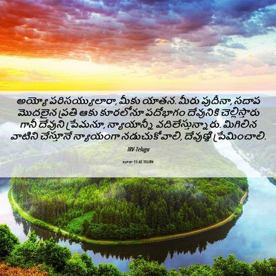 Picture 06 - లూకా 11:42 TELIRV - అయ్యో - Bible Verse Picture