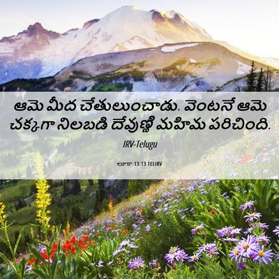 Picture 06 - లూకా 13:13 TELIRV - ఆమె మీద - Bible Verse Picture