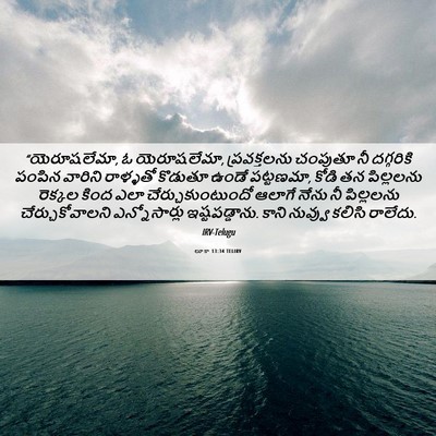 Picture 06 - లూకా 13:34 TELIRV - “యెరూషలేమా, ఓ - Bible Verse Picture