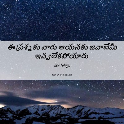Picture 06 - లూకా 14:6 TELIRV - ఈ ప్రశ్నకు వారు - Bible Verse Picture