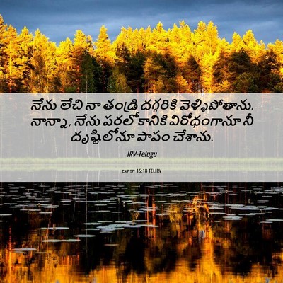 Picture 06 - లూకా 15:18 TELIRV - నేను లేచి నా - Bible Verse Picture