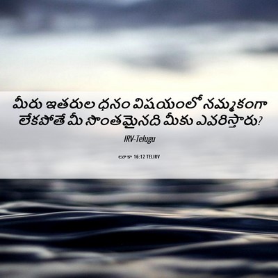 Picture 06 - లూకా 16:12 TELIRV - మీరు ఇతరుల ధనం - Bible Verse Picture