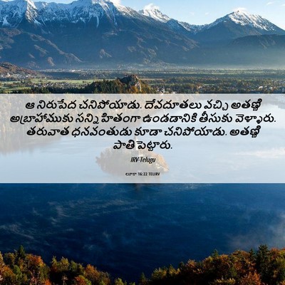 Picture 06 - లూకా 16:22 TELIRV - ఆ నిరుపేద - Bible Verse Picture