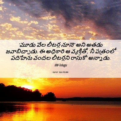 Picture 06 - లూకా 16:6 TELIRV - ‘మూడు వేల లీటర్ల - Bible Verse Picture