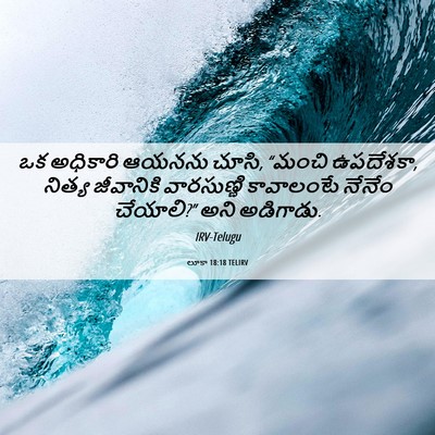 Picture 06 - లూకా 18:18 TELIRV - ఒక అధికారి ఆయనను - Bible Verse Picture