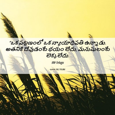Picture 06 - లూకా 18:2 TELIRV - “ఒక పట్టణంలో ఒక - Bible Verse Picture