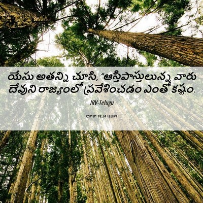 Picture 06 - లూకా 18:24 TELIRV - యేసు అతన్ని చూసి, - Bible Verse Picture