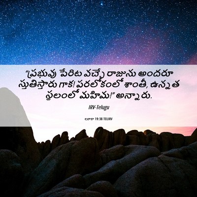 Picture 06 - లూకా 19:38 TELIRV - “ప్రభువు పేరిట - Bible Verse Picture