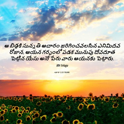 Picture 06 - లూకా 2:21 TELIRV - ఆ బిడ్డకి సున్నతి - Bible Verse Picture
