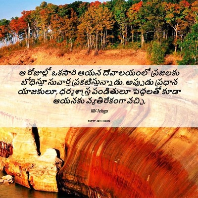 Picture 06 - లూకా 20:1 TELIRV - ఆ రోజుల్లో ఒకసారి - Bible Verse Picture