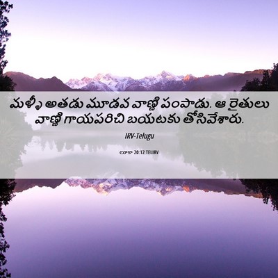 Picture 06 - లూకా 20:12 TELIRV - మళ్ళీ అతడు మూడవ - Bible Verse Picture