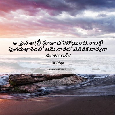 Picture 06 - లూకా 20:32 TELIRV - ఆ పైన ఆ స్త్రీ కూడా - Bible Verse Picture