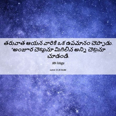Picture 06 - లూకా 21:29 TELIRV - తరువాత ఆయన వారికి - Bible Verse Picture