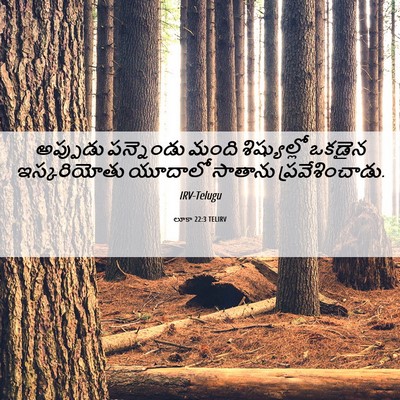 Picture 06 - లూకా 22:3 TELIRV - అప్పుడు పన్నెండు - Bible Verse Picture