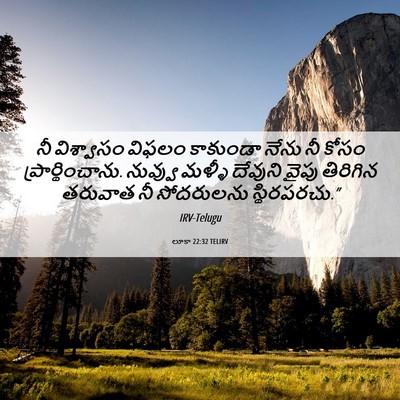 Picture 06 - లూకా 22:32 TELIRV - నీ విశ్వాసం విఫలం - Bible Verse Picture