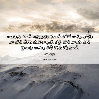 Picture 06 - లూకా 22:36 TELIRV - ఆయన, “కానీ ఇప్పుడు - Bible Verse Picture