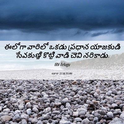 Picture 06 - లూకా 22:50 TELIRV - ఈలోగా వారిలో ఒకడు - Bible Verse Picture