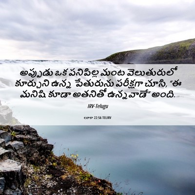 Picture 06 - లూకా 22:56 TELIRV - అప్పుడు ఒక - Bible Verse Picture