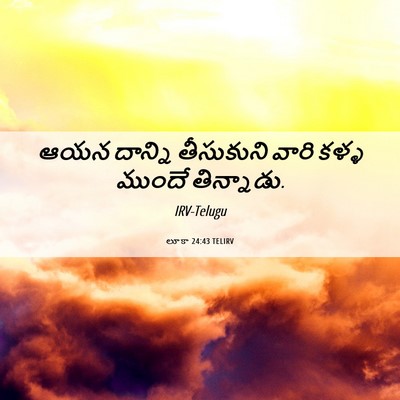 Picture 06 - లూకా 24:43 TELIRV - ఆయన దాన్ని - Bible Verse Picture