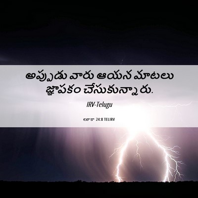 Picture 06 - లూకా 24:8 TELIRV - అప్పుడు వారు ఆయన - Bible Verse Picture