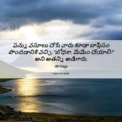 Picture 06 - లూకా 3:12 TELIRV - పన్ను వసూలు చేసే - Bible Verse Picture