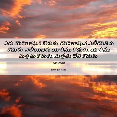 Picture 06 - లూకా 3:29 TELIRV - ఏరు యెహోషువ - Bible Verse Picture