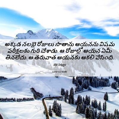 Picture 06 - లూకా 4:2 TELIRV - అక్కడ నలభై రోజులు - Bible Verse Picture