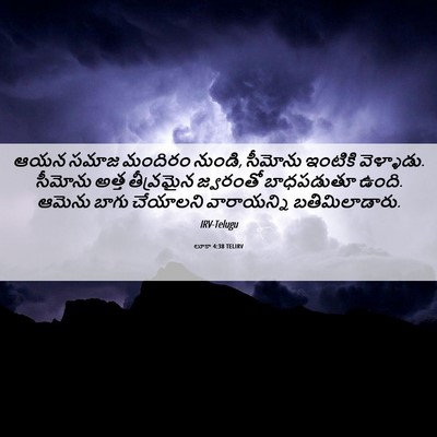 Picture 06 - లూకా 4:38 TELIRV - ఆయన సమాజ మందిరం - Bible Verse Picture