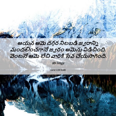 Picture 06 - లూకా 4:39 TELIRV - ఆయన ఆమె దగ్గర - Bible Verse Picture