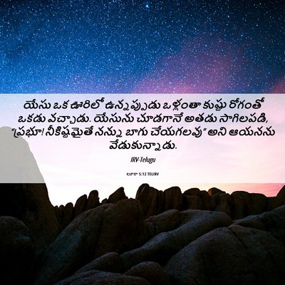Picture 06 - లూకా 5:12 TELIRV - యేసు ఒక ఊరిలో - Bible Verse Picture