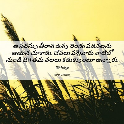 Picture 06 - లూకా 5:2 TELIRV - ఆ సరస్సు తీరాన - Bible Verse Picture