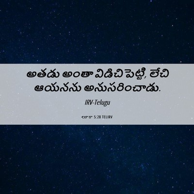 Picture 06 - లూకా 5:28 TELIRV - అతడు అంతా - Bible Verse Picture