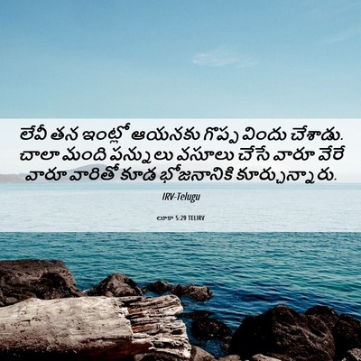 Picture 06 - లూకా 5:29 TELIRV - లేవీ తన ఇంట్లో - Bible Verse Picture