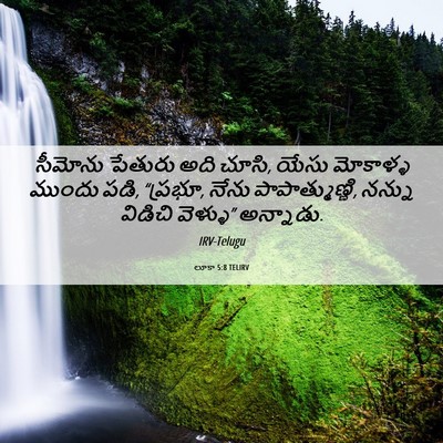 Picture 06 - లూకా 5:8 TELIRV - సీమోను పేతురు అది - Bible Verse Picture