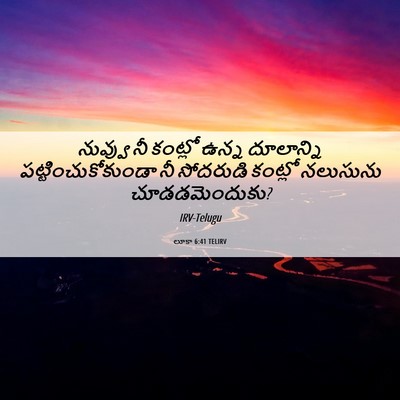 Picture 06 - లూకా 6:41 TELIRV - నువ్వు నీ కంట్లో - Bible Verse Picture