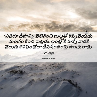 Picture 06 - లూకా 8:16 TELIRV - “ఎవరూ దీపాన్ని - Bible Verse Picture
