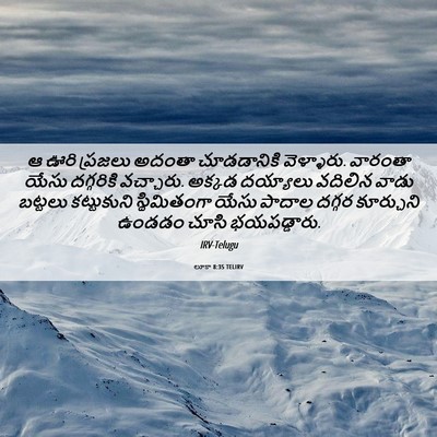 Picture 06 - లూకా 8:35 TELIRV - ఆ ఊరి ప్రజలు అదంతా - Bible Verse Picture