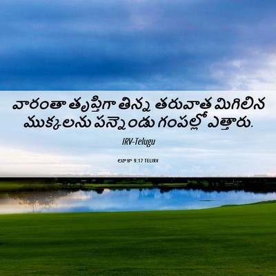 Picture 06 - లూకా 9:17 TELIRV - వారంతా తృప్తిగా - Bible Verse Picture