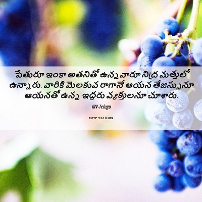 Picture 06 - లూకా 9:32 TELIRV - పేతురూ ఇంకా - Bible Verse Picture