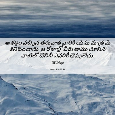 Picture 06 - లూకా 9:36 TELIRV - ఆ శబ్దం వచ్చిన - Bible Verse Picture