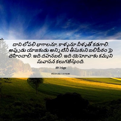Picture 06 - లేవీకాండం 1:13 TELIRV - దాని లోపలి - Bible Verse Picture