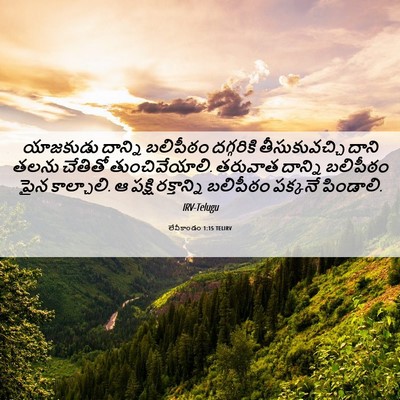 Picture 06 - లేవీకాండం 1:15 TELIRV - యాజకుడు దాన్ని - Bible Verse Picture