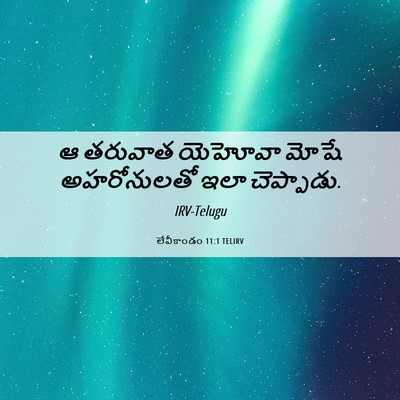 Picture 06 - లేవీకాండం 11:1 TELIRV - ఆ తరువాత యెహోవా - Bible Verse Picture