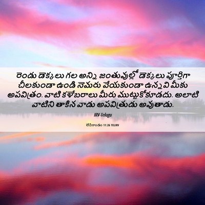 Picture 06 - లేవీకాండం 11:26 TELIRV - రెండు డెక్కలు గల - Bible Verse Picture