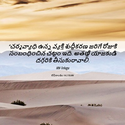 Picture 06 - లేవీకాండం 14:2 TELIRV - “చర్మవ్యాధి ఉన్న - Bible Verse Picture
