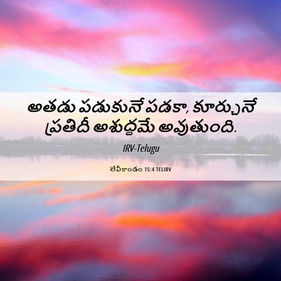 Picture 06 - లేవీకాండం 15:4 TELIRV - అతడు పడుకునే పడకా, - Bible Verse Picture