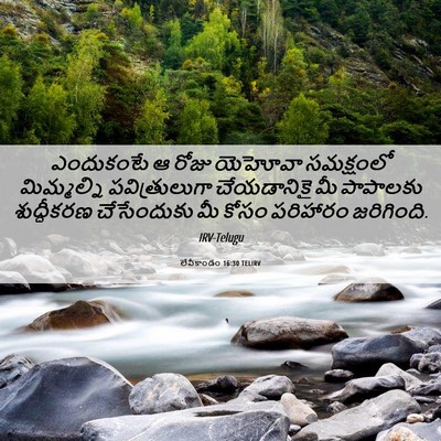 Picture 06 - లేవీకాండం 16:30 TELIRV - ఎందుకంటే ఆ రోజు - Bible Verse Picture