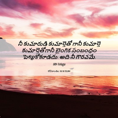 Picture 06 - లేవీకాండం 18:10 TELIRV - నీ కుమారుడి - Bible Verse Picture